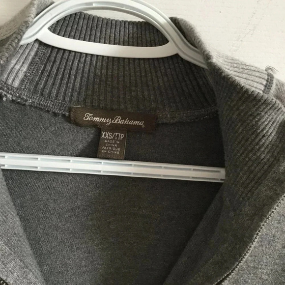Tommy Bahama 1/4 zip grey sweater dress Midi Round Neck Colorblock size XXS - Picture 6 of 6